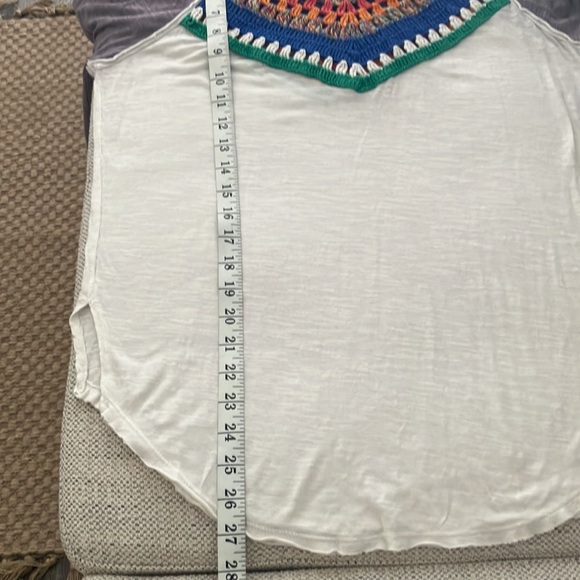 FREE PEOPLE WE THE FREE multicolor macrame t-shirt Size XS/S - Picture 10 of 11